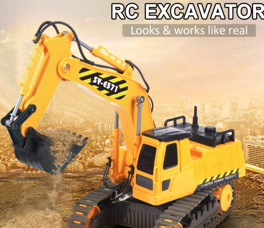 RC Excavator Toy – Kids Having Fun | Mountain